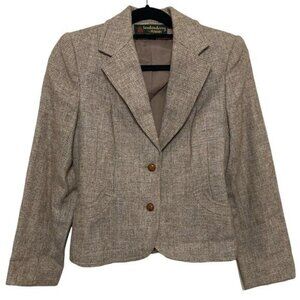 Peabody Londonderry women wool vintage jacket blazer coat XS brown academia y2k